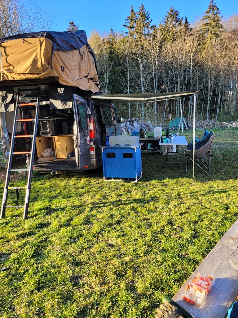 Campen mit Kleinkindern, der Aufbau